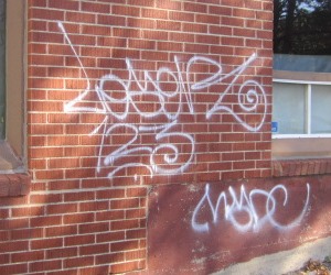 Picture of Spray Paint Graffiti on Brick